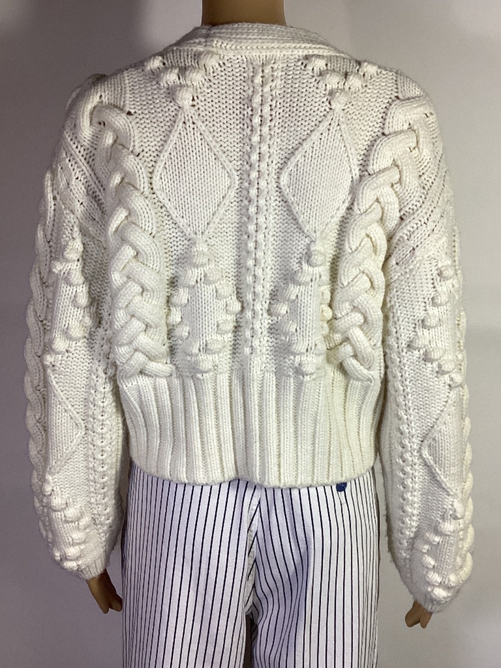 The Westside California Chunky Cable Knit Cardigan Sz S - Picture 3 of 7